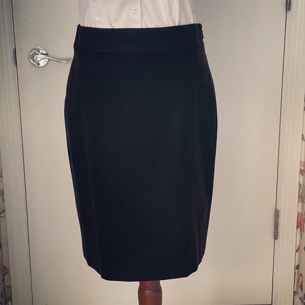 Banana Republic Petite Black Wool Pencil Skirt